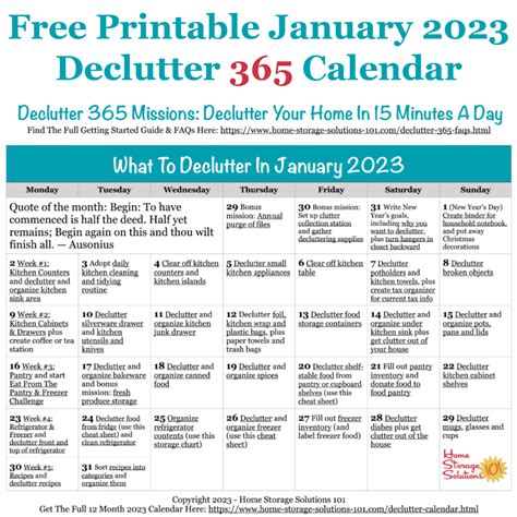 Declutter 365 Calendar